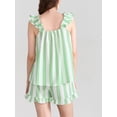 thumbnail image 6 of Elippeo Women Summer Shorts Outfits Stripe/Plaid Ruffles Straps Sleeveless Tank Tops and Shorts 2 Pieces Clothes Set, 6 of 7