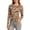 Brown, variant on Women's Stripe Print Sheer Mesh Long Sleeve Tops Lightweight Breathable Slim Fitted Crewneck T Shirts Comfortable Stretch Soft See Through Casual Streetwear Tees Brown M