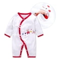 thumbnail image 1 of Mono De Manga Larga Con Estampado De Oso Para Bebé, Mono, Ropa De Pijama, Banda Roja, 52cm, 1 of 7
