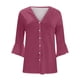 thumbnail image 2 of ICHUANYI Clearance Women's Floral Print Puff Sleeve Cardigan Loose Cover Up Blouse Tops 3/4 Sleeve Ruffle Open Front Button Cardigan(Purple, M) ICHUANYI WER2023081201244, 2 of 3