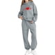thumbnail image 3 of Conjunto de sudadera con capucha de manga larga para niños con estampado en forma de corazón y pantalones deportivos con lazo en las piernas, conjunto deportivo informal de dos piezas para niños, poli, 3 of 5