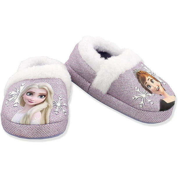 FFIY Frozen 2 Elsa Anna Girls Toddler Plush A-Line Slippers