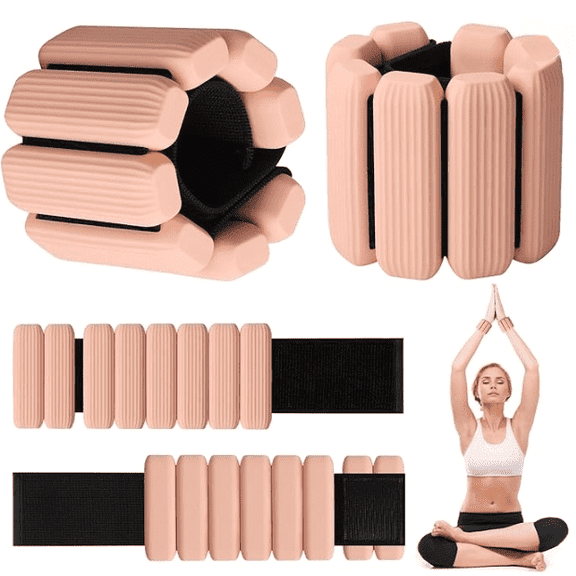 Wrist Weights, 2Pcs Wearable Wrist Ankle Weights for Women and Men, Adjustable Silicone Bracelets Suitable for Walking, Yoga, and Gym, Arm & Leg Workout, 1lb