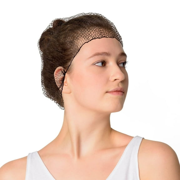 Ezgoodz Disposable Hair Nets 22" Nylon for Medical, Brown 144 Pack