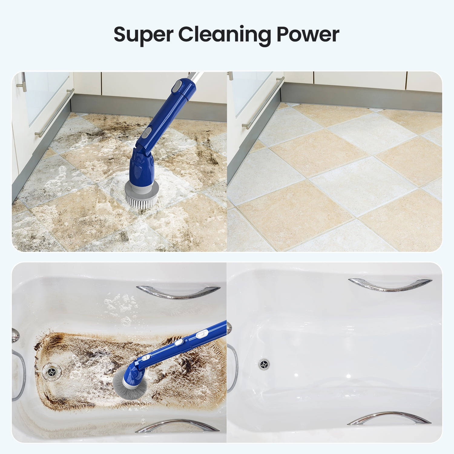 Power Bathtub Scrubber Bathroom Floor Tile Electric Brush - Voliox