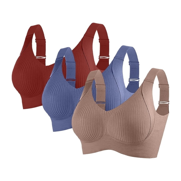 ManxiVoo Wireless Minimizer Bra 3 Set Women Full Coverage Seamless Anti Sag Daily Comfort Wear XL Size