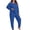 Blue, variant on Women Oversize 2 Piece Loungewear Sevevn Set Long Sleeve Pocket Top Jogger Pants Soft Casual Sleep Outfit Multiple Solid Shades