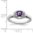 thumbnail image 2 of Sterling Silver Diamond & Amethyst Ring. Gem Wt- 0.54ct, 2 of 2