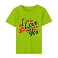 thumbnail image 6 of Fesfesfes Women Tees Women's Valentine's Day Love Printed Short Sleeved T-shirt Top Short Sleeved Round Neck Top/Shirt Workout T Shirts for Women M(US:6), 6 of 6
