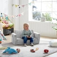 thumbnail image 6 of Ulax Furniture Convertible 2-in-1 Flip Open Kids Loveseat/ Couch/ Sleeper Sofa (Gray Elephant), 6 of 10