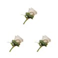 thumbnail image 2 of Destyer 1/2/3/5 Boutonnière de Mariage Sûr et Réutilisable - Apparence Réaliste Large Épingle d'Application Fixture Tissu Broches Fleurs Vert 3PCS, 2 of 6