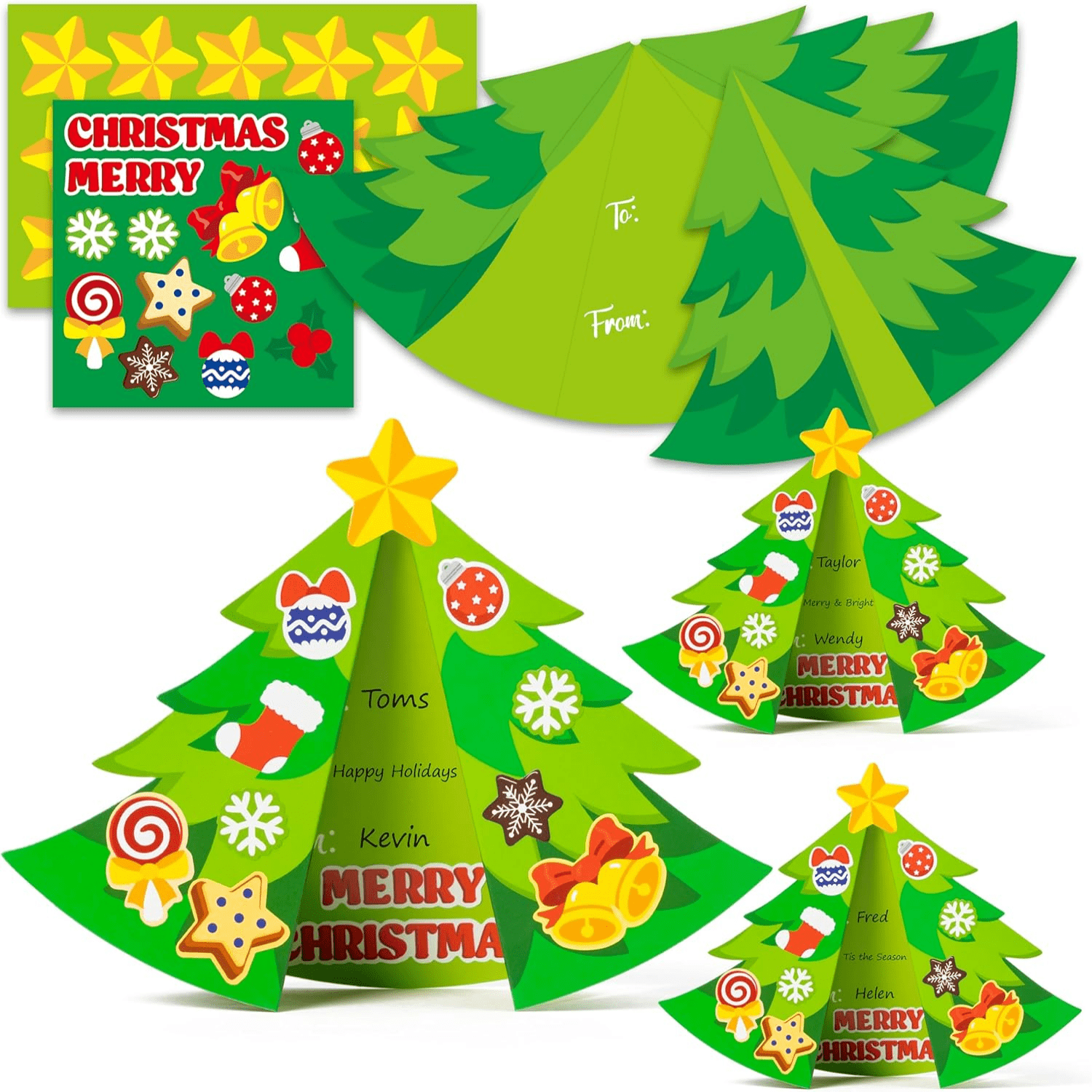 GROBRO7 Christmas Tree  Diy Craft Kit for Christmas Party Ornament,Making Christmas Tree Game Supplies
