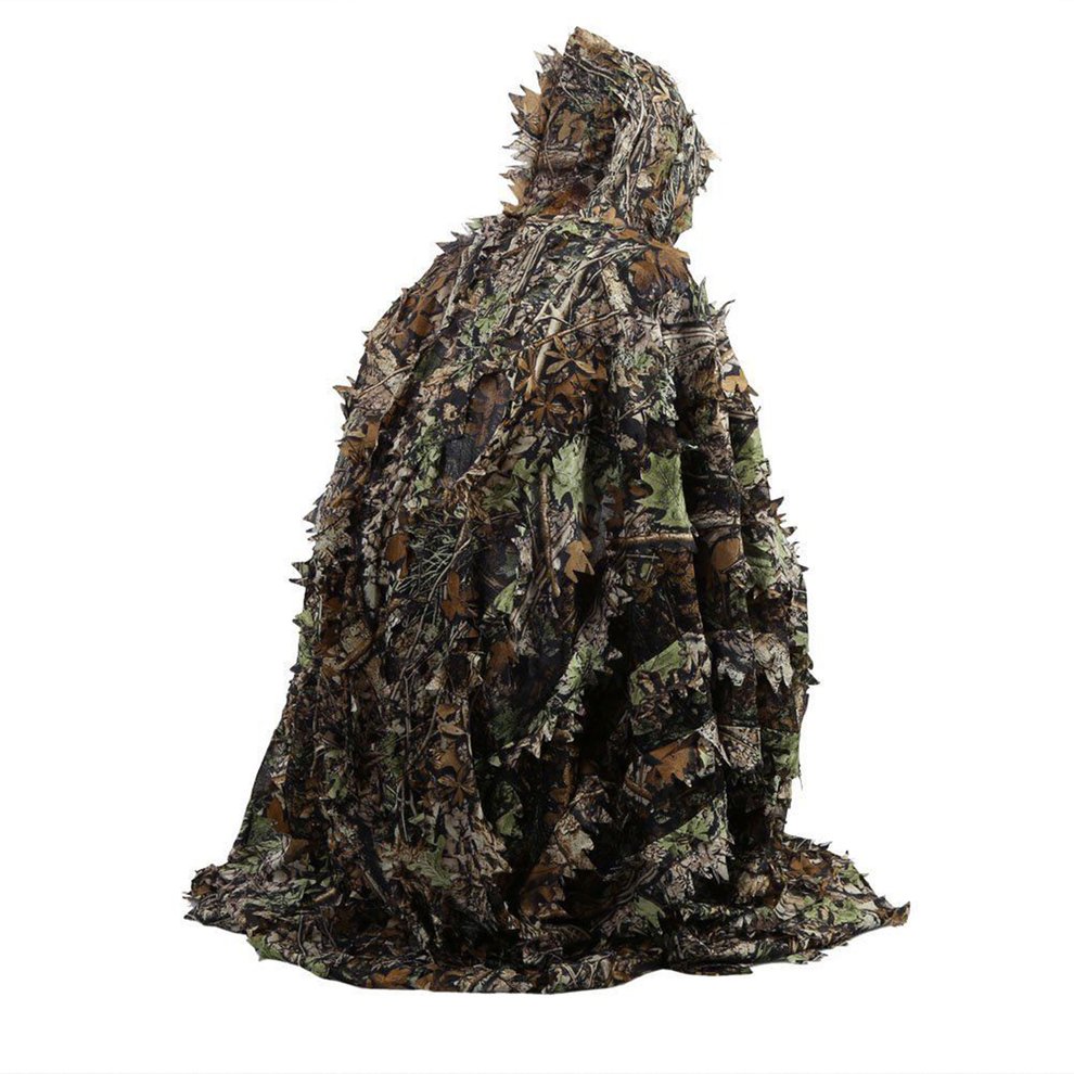 Fashion 3D Camouflage Leaf Clothing Woodland Jungle Hunting Camo Sniper Suit BW