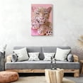 thumbnail image 3 of Pink Leopard with Gold Sparkles Canvas Wall Art, Glam Animal Decor, Luxe Pink & Gold Artwork for Bedroom, Ready to Hang 8x12/12x18/16x24/24x36, 3 of 5