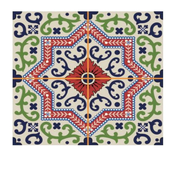 10pcs Talavera Tiles Tile Sticker, Self-Adhesive Diy Waterproof Glass Tile Wall Sticker For Home Decor Kitchen Decor