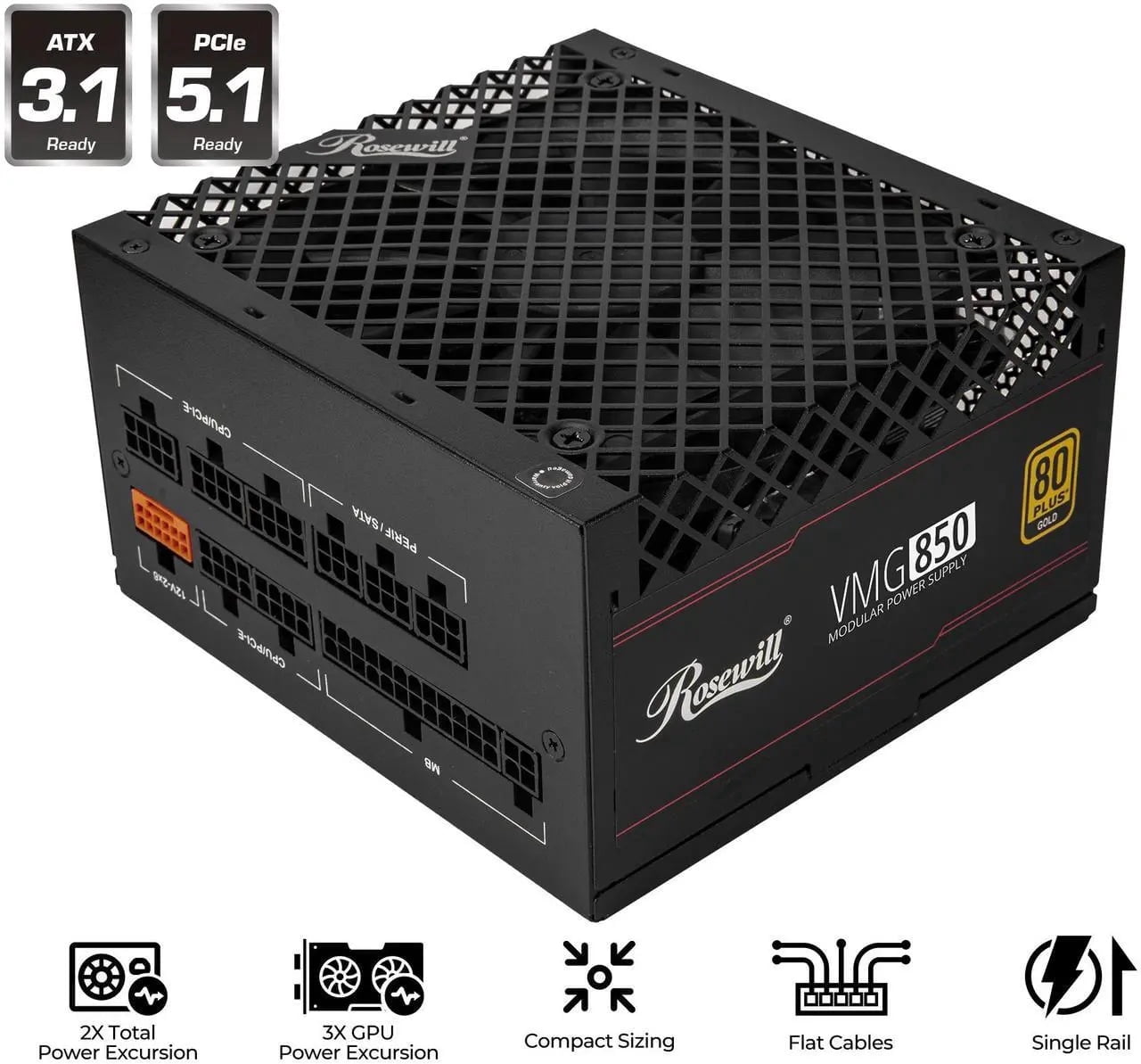 Corsair, Power Supply, Fully Modular, ATX 3.1, PCIe 5.1 - Walmart.com