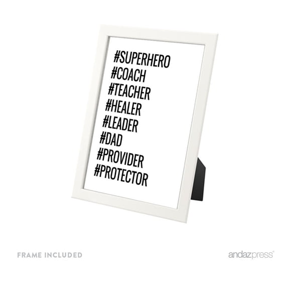 Framed 8.5 x 11-inch  Wall Art Decor Gift, #superhero #coach #teacher..., Includes Frame