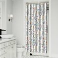 thumbnail image 2 of Hummingbird and Wildflower Pattern Shower Curtain 36x72, Romantic Watercolor Botanical Bathroom Decor, 2 of 5