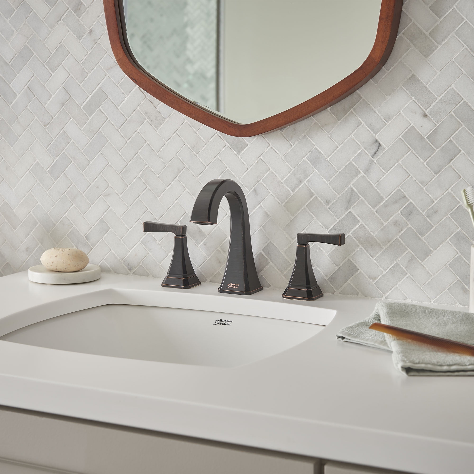 American Standard 7612.807 Crawford 1.2 GPM Widespread Bathroom Faucet - Bronze