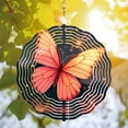 thumbnail image 3 of Vibrant Metal Hanging Wind Spinner with Butterfly Design - Orange Bokeh Effect Perfect for Yard & Garden Decor, 3 of 6