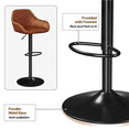 thumbnail image 4 of Alden Design Vintage Adjustable Faux Leather Bar Stools with Backrest, Set of 2, Retro Brown, 4 of 9