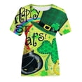 thumbnail image 5 of Guluxicc T-Shirts for Women Casual Crewneck Short Sleeve Tees St Patrick Day Shamrock Graphic Printed Pullover Tops, XL, 5 of 6