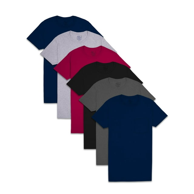 Fruit Of The Loom T-Shirt de Mode pour Hommes, 6 Pack, avec Poche, m, Assorti