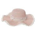 thumbnail image 3 of Women Straw Hats Beach Lightweight Sun Visor Sunhat for Party Camping Trips Pink, 3 of 8