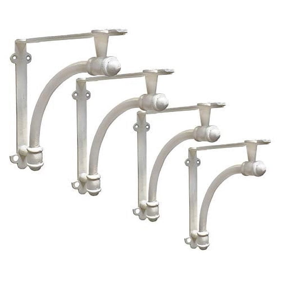 NACH js-90-064wts Half-Round Shelf Bracket, Small, White, 4 Pack