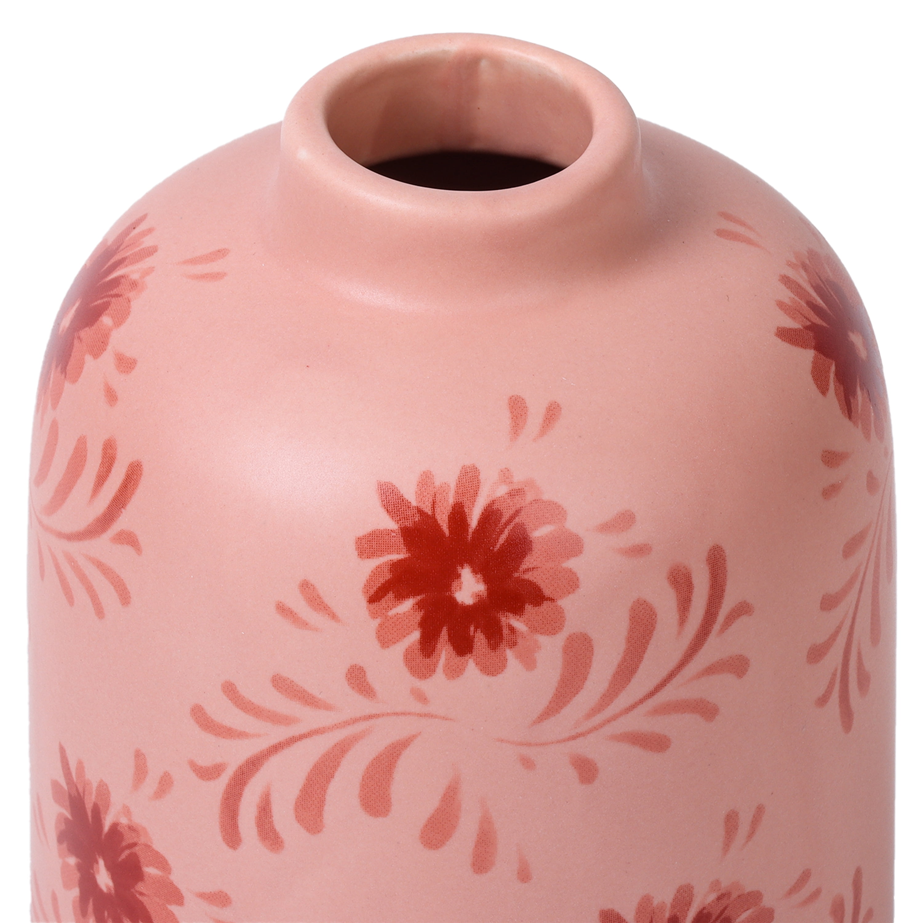 Mainstays by Becky G. & Alejandra Small 6.38 in Pink Flower Decorative Ceramic Vase