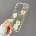 thumbnail image 5 of iPhone 14 Pro Flower Case,Clear Soft Flexible Rubber Pressed Dry Real Flowers Case Women Girls Glitter Floral Cover for iPhone 14 Pro -White, 5 of 18