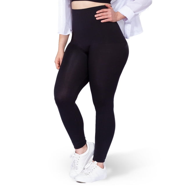 Leggins de compresión SHAPERMINT de cintura alta negros 2XL para mujer