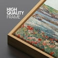 thumbnail image 3 of IDEA4WALL Extra Large Framed Canvas Print Wall Art Seaside Coastal Landscape with Blooming Flowers Retro Fine Art Seascape Vintage Wall Decor Oversized Artwork for Living Room - 60"x30", 3 of 5