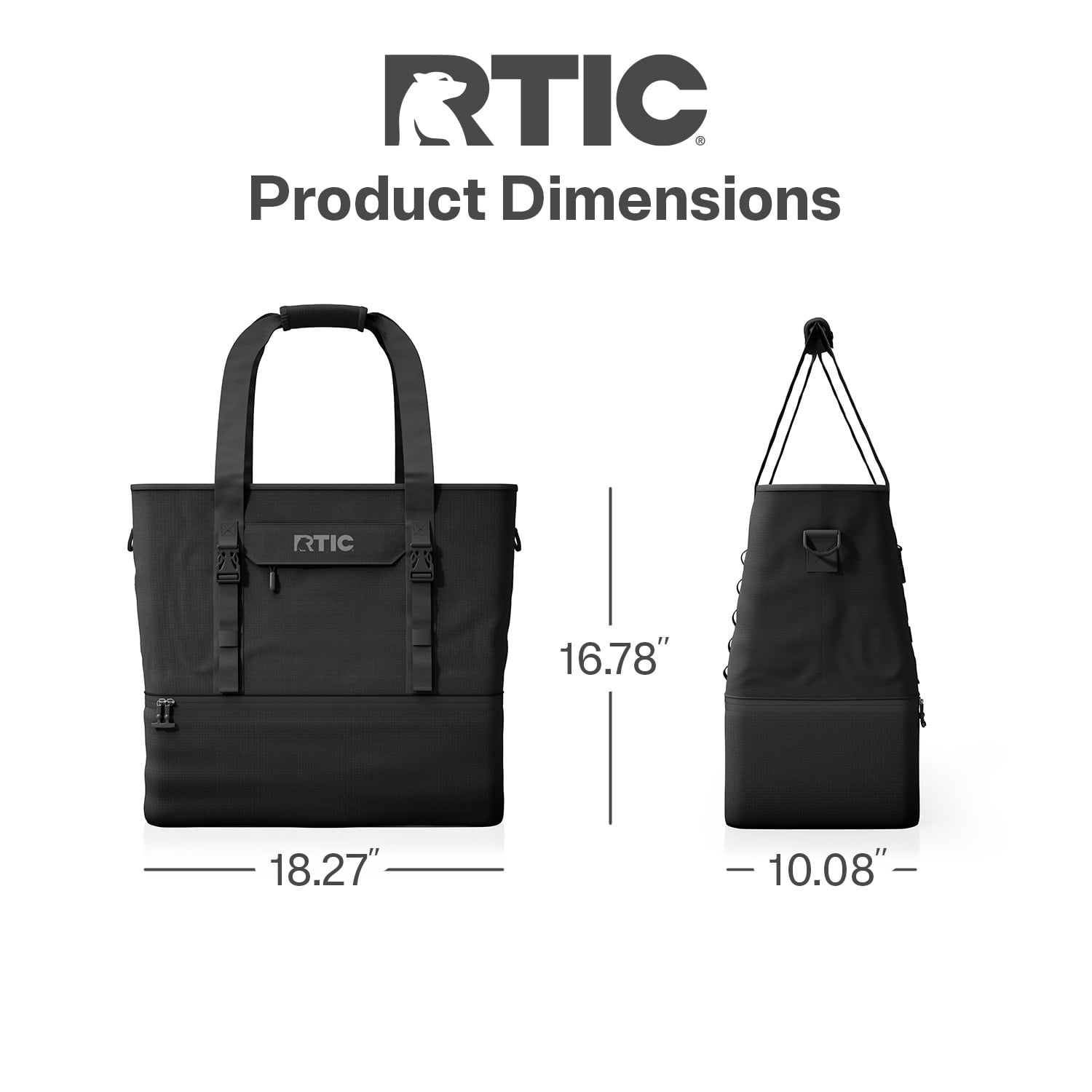 RTIC 24-Can, 25 Ltr, 2-in-1 Chillout Bag, Hybrid Cooler Bag with Cooler Compartment, Black