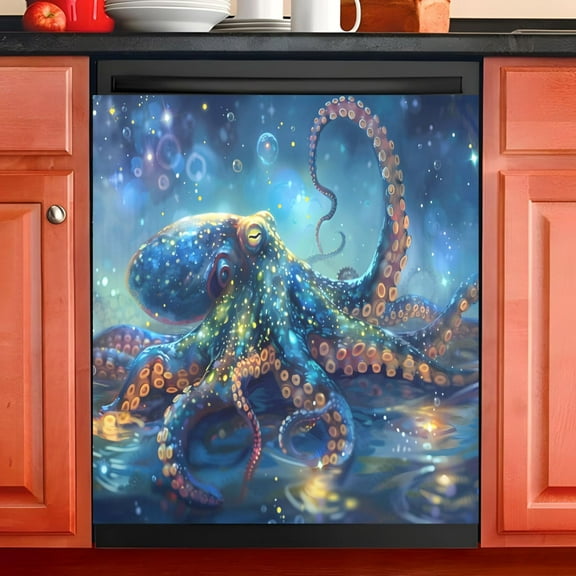 Ryvnso Octopus Dishwasher Magnetic Refrigerator Magnet Cover Kitchen Home Decorative 23"x26"