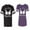 Men Black / Women Purple, variant on World Greatest Boy & Girlfriend Unisex Couple Matching Cotton Jersey style T-Shirt Contrasting stripes on sleeves (Men Black / Women Black) (Men S / Women S)