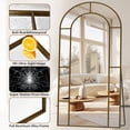 thumbnail image 4 of Antok 78"x 38" Arched Full Length Windowpane Mirror Metal Framed Wall Decor Floor Mirror, Bronze, 4 of 7