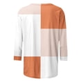 thumbnail image 4 of Darzheoy Womens Tops Mid-Length 3/4 Sleeve Lightweight Stripped Printed Patchwork Color Hoodless Sweatshirts Fall Pullover Fashion Blouses, 4 of 5