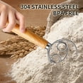 thumbnail image 3 of Batidor Danes TEEVEA Danish Dough Whisk Acero Inoxidable Mango Madera Mezclador Masa Madre, 3 of 5