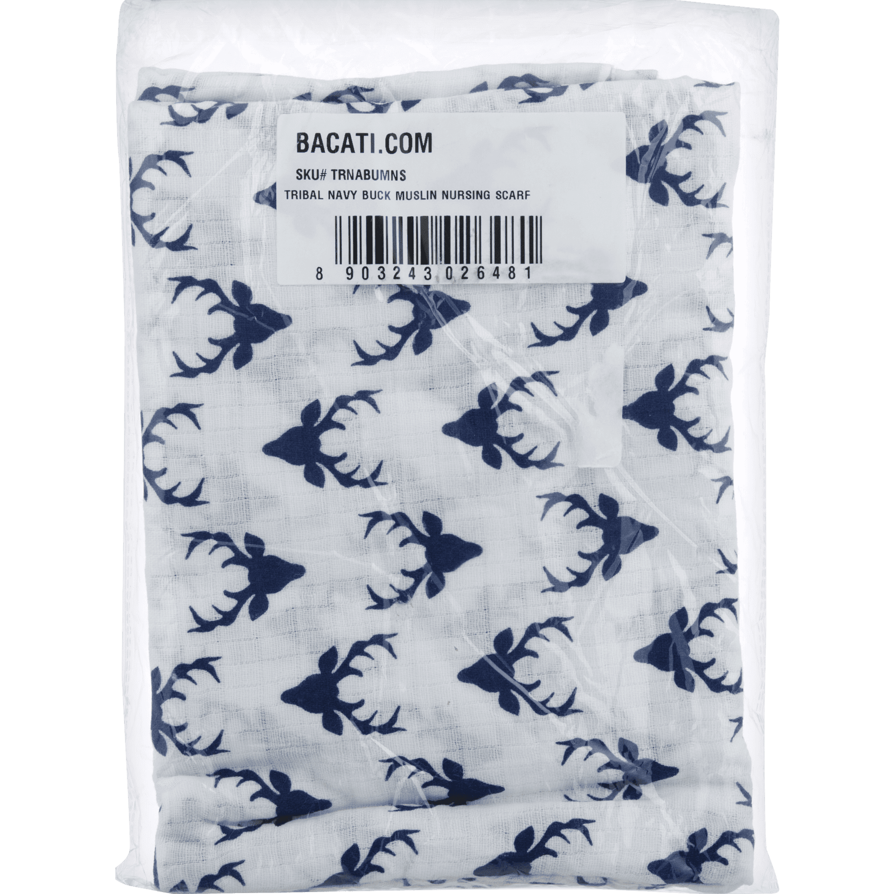 Bacati Muslin Nursing Scarf, Tribal Navy Buck