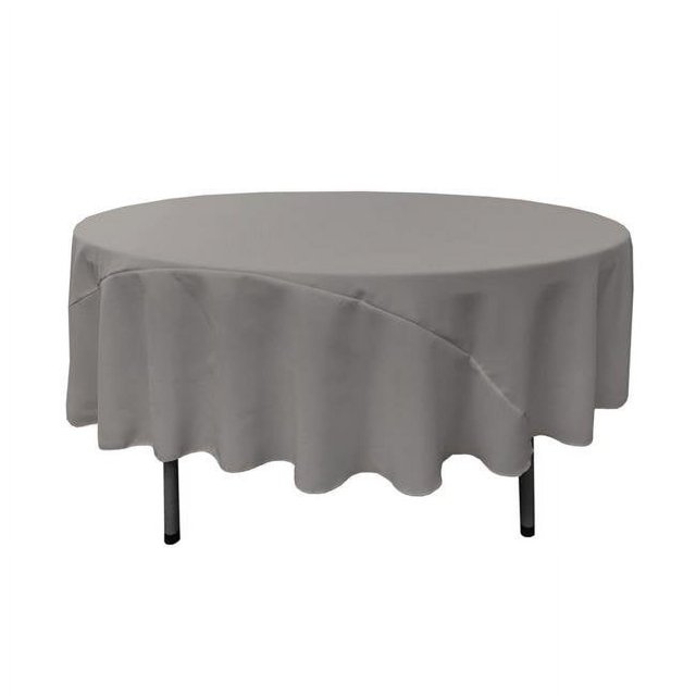 LA Linen TCpop90R-GrayDrkP12 Nappe en Popeline de Polyester Gris Foncé - 90 Po. Ronde