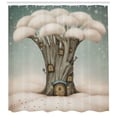 thumbnail image 3 of Ambesonne Cloud Shower Curtain, Tree in the Sky Fantasy, 69"Wx84"L, Sage Green Peach, 3 of 3