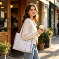 thumbnail image 3 of Fmbmuo Large Capacity Cute Tote Bags, Canvas Tote Bags with Zipper, Vintage Floral Shoulder Bag for Shopping Travel Daily Use, 3 of 4