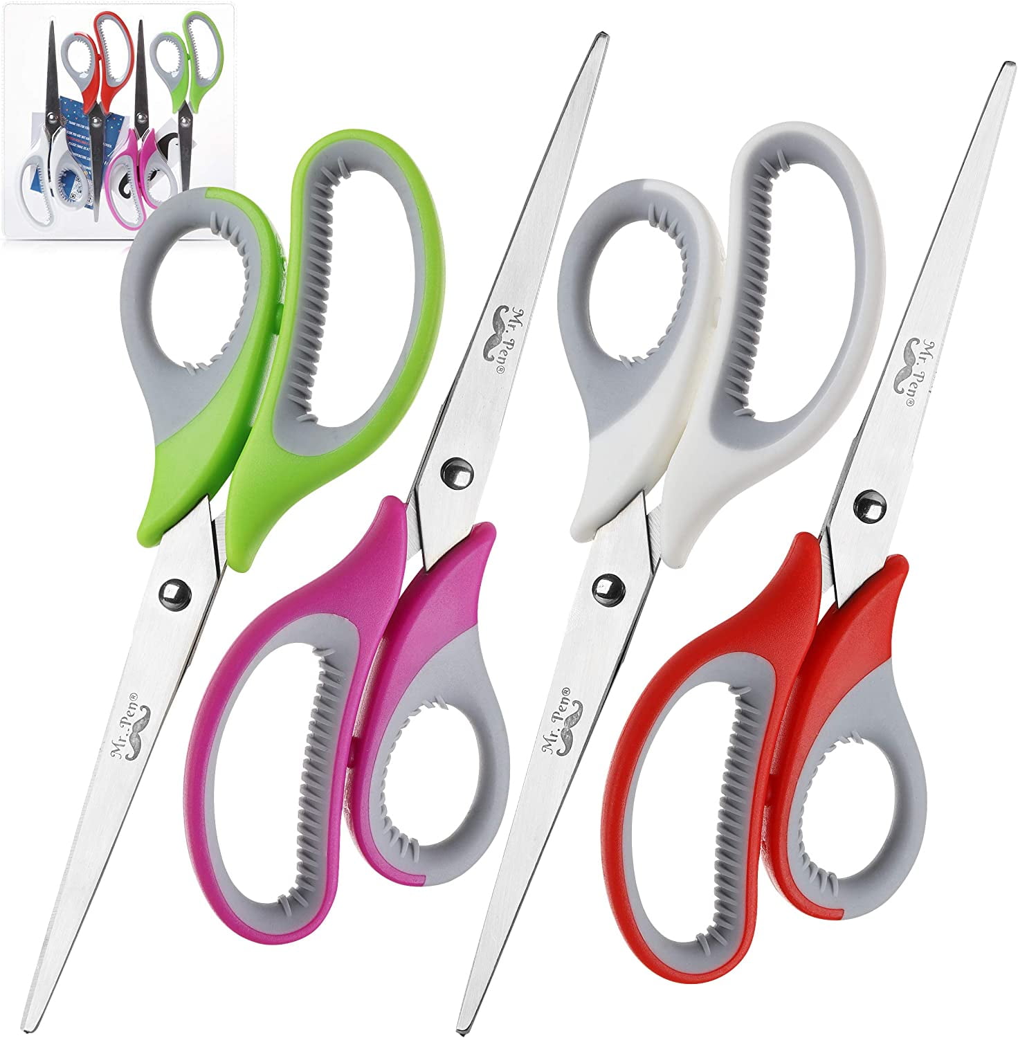 Scissors Bulk Set of 25-Pack 8 Sharp Multipurpose School, Crafts, Home, Work