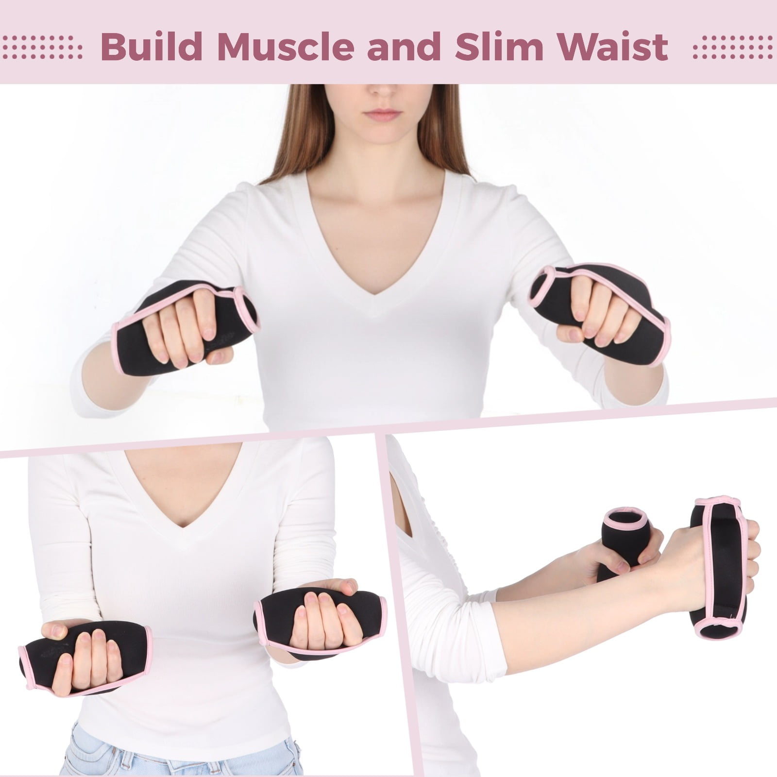 Dumbbell Hand Weight Set of 2, Adjustable Dumbbell Walking Hand Weight Sets with Hand Strap for Running, Jogging, Physical Therapy for Women and Men. 1lbs / 0.45kg