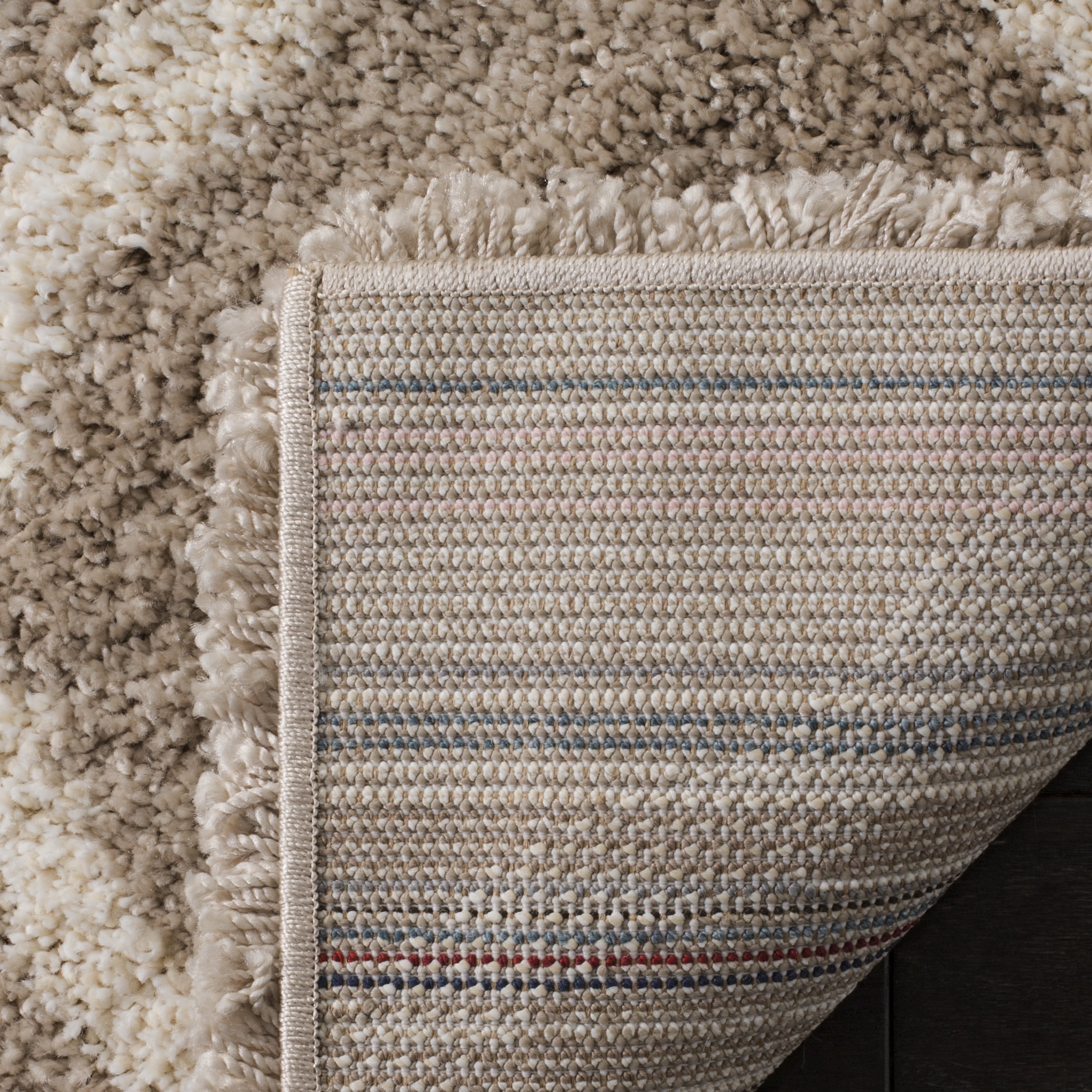 SAFAVIEH Hudson Aline Plush Geometric Shag Area Rug, Beige/Ivory, 11' x 15'