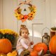 thumbnail image 2 of Pumpkin Wreath Pumpkin Berry Autumn Maple Leaf Door Wall Wreath Ornament Garland Halloween Thanksgiving Day Fall Window Decorations with A Bell, 2 of 5