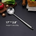 thumbnail image 3 of Kiibsot 304 Stainless Steel Kitchen Utensils Set - 17” Extra Long Handle Metal Cooking Tools, Spatula,Soup Ladle,Skimmer Spoon,Slotted Spatula Turner,Solid Spoon, for Cast Iron/Carbon Steel Wok, 3 of 8