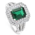 thumbnail image 2 of Pompeii 4 1/2Ct TW Emerald Cut Emerald & Lab Grown Diamond Ring in 14k White Gold, 2 of 4