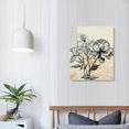 thumbnail image 3 of COMIO Vintage Flower Canvas Wall Art Navy Blue Painting Prints Framed Ready to Hang, 3 of 4